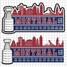 Montreal skyline associated with the Montreal Canadiens hockey team