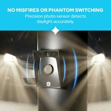 A light sensor controlling an outdoor or night-light as daylight fades.