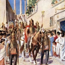 A historical illustration depicting Visigoths arriving and settling in Gaul