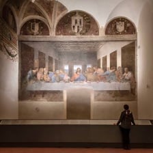A celebrated masterpiece displayed in a museum