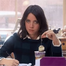 Aubrey Plaza portraying April Ludgate in Parks and Recreation.