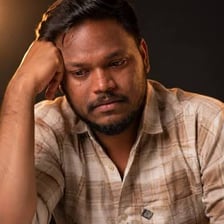 A person showing a sad facial expression