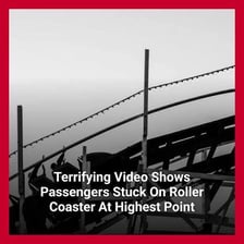 Roller-coaster passengers reacting to a sudden jolt.