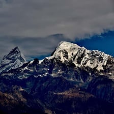 A mountain panorama showing Himalchuli in central Nepal