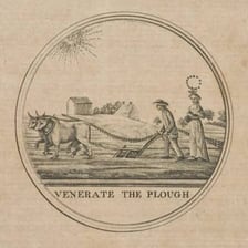 An illustration depicting a historical English farmer in period clothing