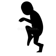 A person moving quietly and secretly to avoid being noticed.