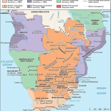 Map of Botswana, formerly known as Bechuanaland, in southern Africa