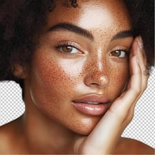 A close-up portrait highlighting the color and condition of the person’s facial skin.