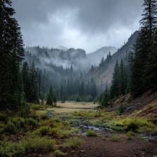 Mist spreading throughout a forest