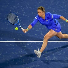 Kim Clijsters competing in a tennis match