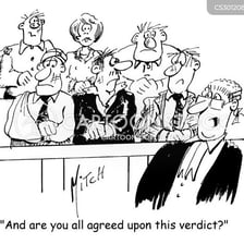 Jurors seated in a courtroom during deliberation.