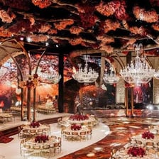 A lavish scene illustrating wasteful extravagance.