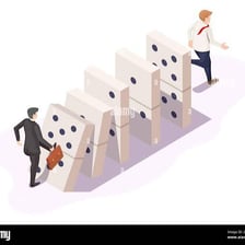 An illustration showing an unplanned chain of events