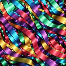 Colored ribbons woven and linked together.