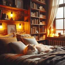 A warm, comfortable room arranged to feel cozy and snug
