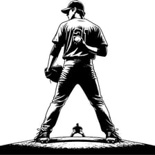 A baseball batter standing at home plate facing a pitcher