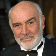 A portrait of Scottish actor Sean Connery.