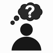 A person contemplating a conceptual idea rather than a concrete object