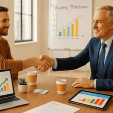 People discussing financial investment at a business meeting