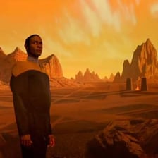 A fictional depiction of Vulcan, Spock’s home planet in Star Trek.