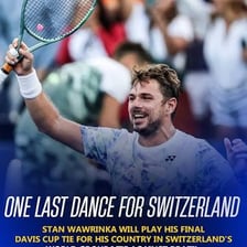 Stanislas Wawrinka competing in a professional tennis match.