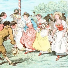 A person bending slightly at the knees in a traditional curtsy.