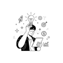 An illustration of a person intensely focused on a single object or idea