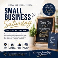 A busy business storefront with customers and activity
