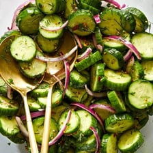 A fresh cucumber shown as a salad vegetable