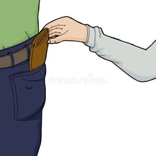 A person covertly taking an object without permission.