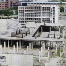 An abandoned or visibly unsuccessful project illustrating a complete failure.