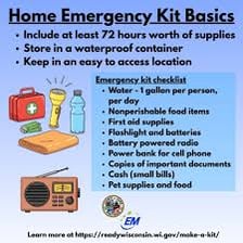 Essential supplies arranged for an emergency kit