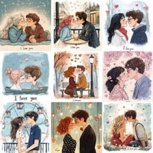 An illustration conveying exaggerated sentimental emotion