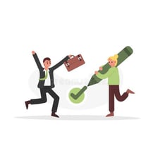 A person finishes a simple task with little effort.