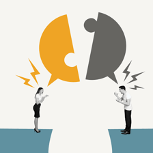 People having a discussion while expressing different opinions