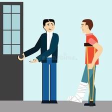 An illustration of a person behaving politely and courteously.