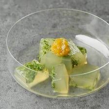 A Japanese kanten jelly dessert made with agar.