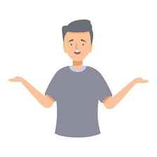 Cartoon illustration of a foolish-looking person with a confused expression