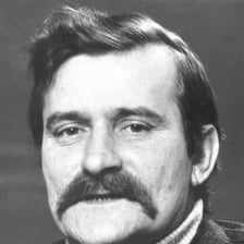 A portrait of Polish statesman Lech Wałęsa.