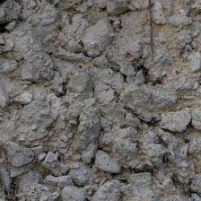 A close-up view of concrete after it has hardened.