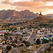 A view of Maseru, the capital city of Lesotho.