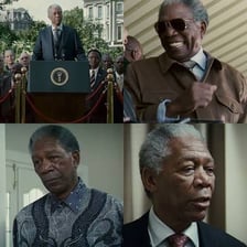 Morgan Freeman portraying Nelson Mandela in the film Invictus