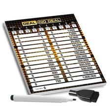 Numbered briefcases displayed on the Deal or No Deal game show.