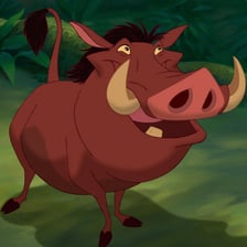 Pumbaa, the warthog character from Disney's The Lion King