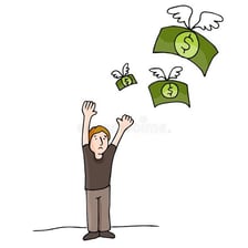 A person tosses banknotes away.