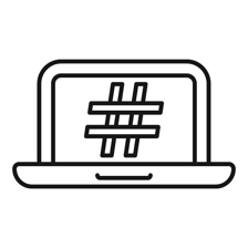 A clearly displayed hashtag symbol used in a social-media context.
