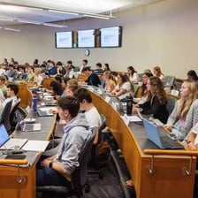 An undergraduate student attending a university lecture