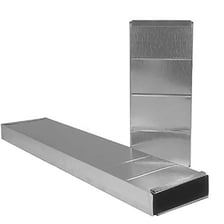 A metal ventilation duct used as a conduit for moving air.