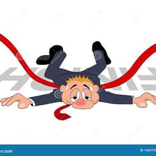 A tired runner slowing down during a race