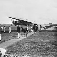 A historic Pan Am passenger airplane bearing the airline’s branding